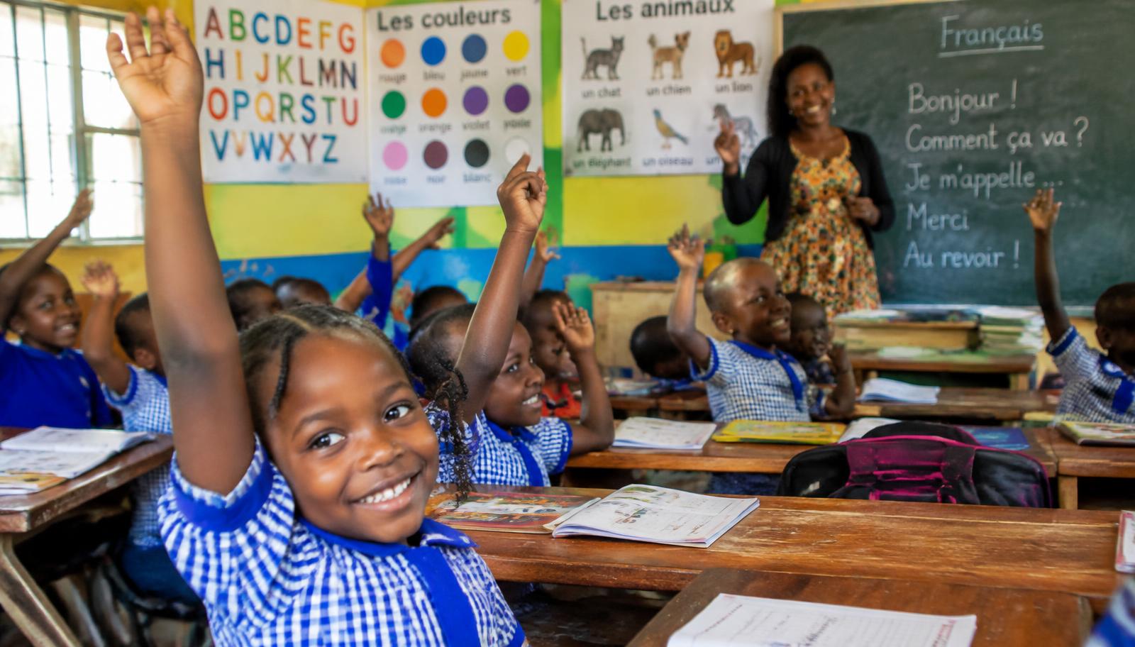 Children in a French lesson
